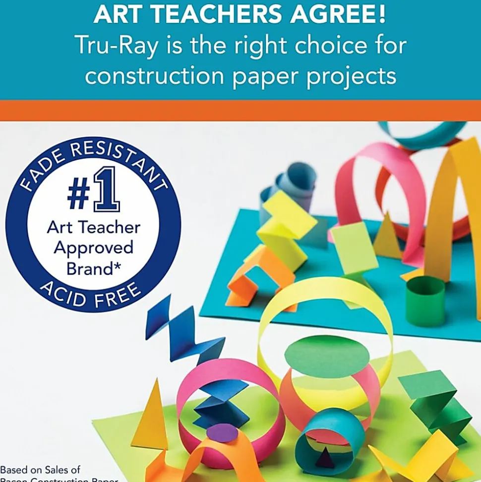 Tru-Ray® Construction Paper, 50% Recycled, 9" x 12", Purple, Pack Of 50