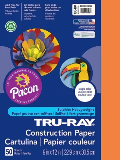 Tru-Ray® Construction Paper, 9" x 12", 50% Recycled, Electric Orange, Pack Of 50