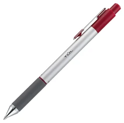 TUL® BP Series Retractable Ballpoint Pens, Medium Point, 1.0 mm, Silver Barrel, Assorted Inks, Pack Of 4 Pens