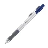 TUL® BP Series Retractable Ballpoint Pens, Medium Point, 1.0 mm, Silver Barrel, Blue Ink, Pack Of 12 Pens