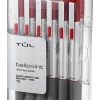 TUL® BP Series Retractable Ballpoint Pens, Medium Point, 1.0 mm, Silver Barrel, Red Ink, Pack Of 12 Pens