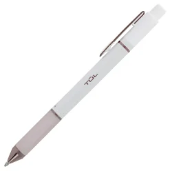 TUL® BP Series Retractable Ballpoint Pens, Medium Point, 1.0 mm, Pearl White Barrel, Blue Ink, Pack Of 12 Pens