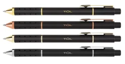 TUL® BP Series Retractable Ballpoint Pens, Medium Point, 1.0 mm, Black Barrel, Black Ink, Pack Of 12 Pens