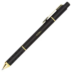 TUL® BP Series Retractable Ballpoint Pens, Medium Point, 1.0 mm, Black Barrel, Black Ink, Pack Of 12 Pens