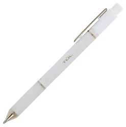 TUL® BP Series Retractable Ballpoint Pens, Medium Point, 1.0 mm, Pearl White Barrel, Black Ink, Pack Of 12 Pens
