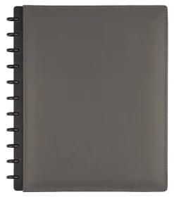 TUL® Custom Note-Taking System Discbound Notebook With Leather Cover, Letter Size, Narrow Ruled, 60 Sheets, Gray