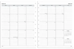 2026 TULĀ® Discbound Monthly Planner Refill Pages With 12 Tab Dividers, Letter Size, Gray, January To December