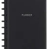 TUL® Discbound Monthly Planner Starter Set, Undated, Junior Size, Leather Cover, Black