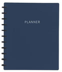 TULĀ® Discbound Monthly Planner Starter Set, Undated, Letter Size, Soft-Touch Cover, Navy