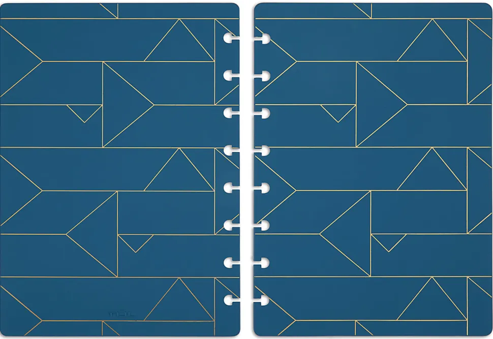 TUL® Discbound Notebook Covers, Junior Size, Blue Geo, Pack of 2 Covers