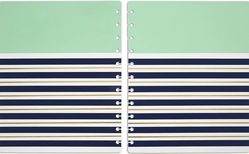 TUL® Discbound Notebook Covers, Letter Size, Mint Stripes, Pack of 2 Covers