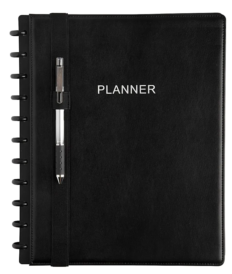 TUL® Discbound Notebook Pen Loop Holders, Letter/Junior Sizes, Black, Set Of 2 Holders