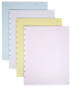 TULĀ® Discbound Notebook Refill Pages, Letter Size, Narrow Ruled, 50 Sheets, Assorted Colors
