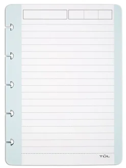 TUL® Discbound Notebook Task Pad, 4" x 5-1/2", 50 Sheets, Teal/White