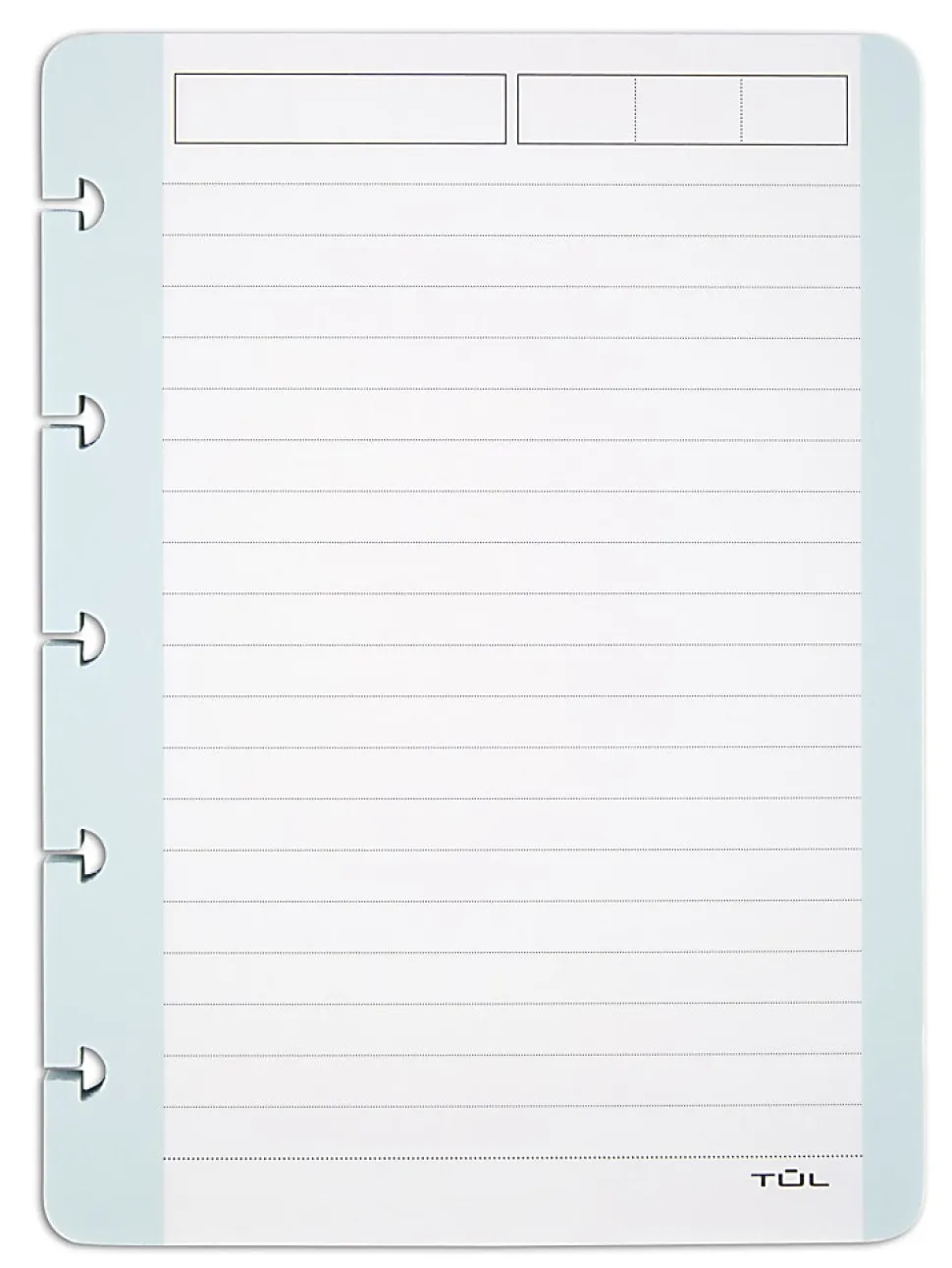 TUL® Discbound Notebook Task Pad, 4" x 5-1/2", 50 Sheets, Teal/White