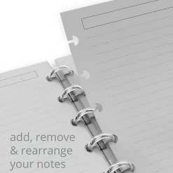 TUL® Discbound Notebook With 3 Customizable & Reversible Poly Covers, Letter Size, Narrow Ruled, 60 Sheets, Assorted Cover Designs