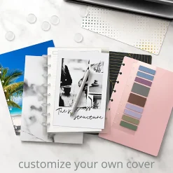 TUL® Discbound Notebook With 3 Customizable & Reversible Poly Covers, Junior Size, Narrow Ruled, 60 Sheets, Assorted Cover Designs
