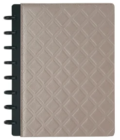TUL® Discbound Notebook With Debossed Leather Cover, Junior Size, Narrow Ruled, 60 Sheets, Gray