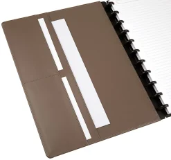 TUL® Discbound Notebook With Die-Cut Leather Cover, Letter Size, Narrow Ruled, 60 Sheets, Pink/Rose Gold