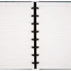 TUL® Discbound Notebook With Leather Cover, Junior Size, Narrow Ruled, 60 Sheets, Navy