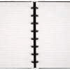 TUL® Discbound Notebook With Leather Cover, Junior Size, Narrow Ruled, 60 Sheets, Black