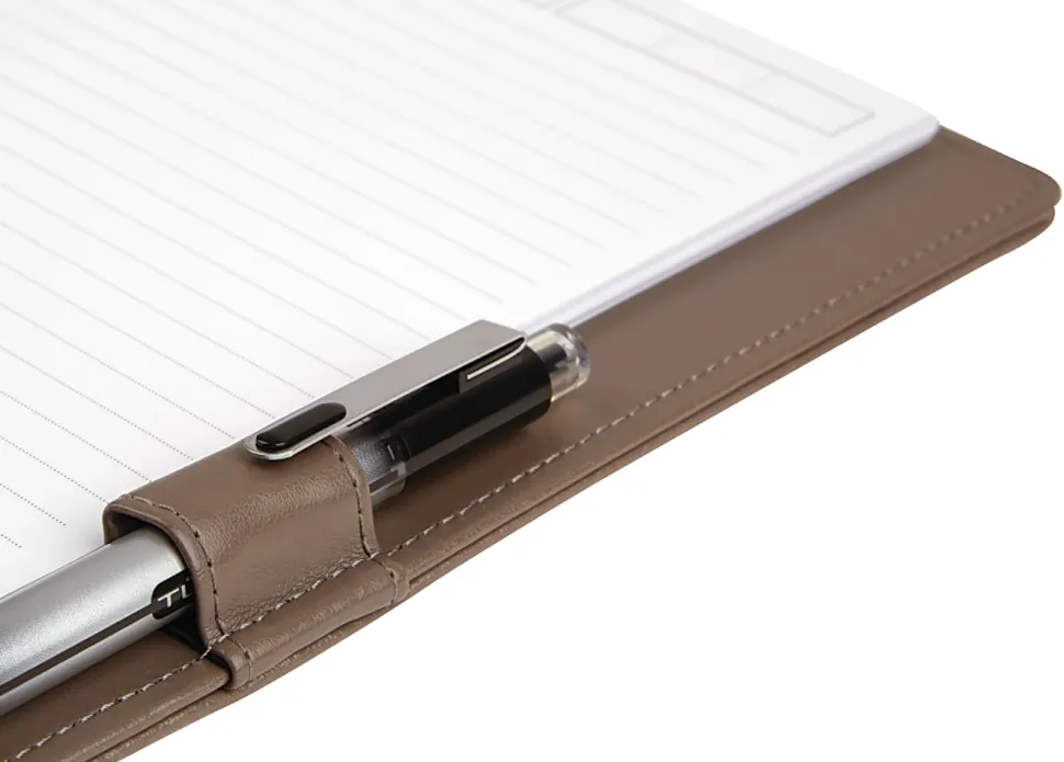 TUL® Discbound Notebook With Leather Cover, Letter Size, Narrow Ruled, 60 Sheets, Brown