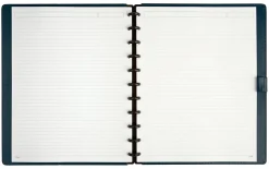 TUL® Discbound Notebook With Leather Cover, Letter Size, Narrow Ruled, 60 Sheets, Navy