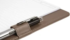 TUL® Discbound Notebook With Leather Cover, Junior Size, Narrow Ruled, 60 Sheets, Brown