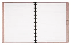 TUL® Discbound Notebook With Pebbled Leather Cover, Letter Size, Narrow Ruled, 60 Sheets, Rose Gold