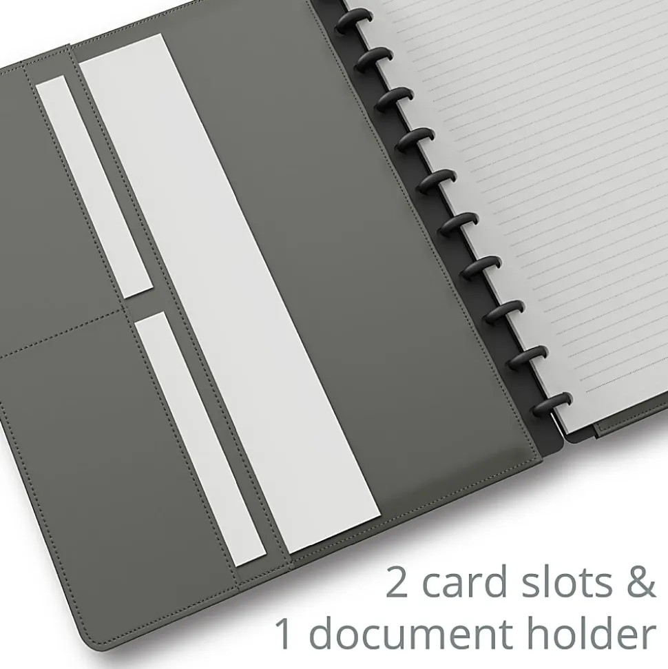 TUL® Discbound Notebook With Vegan Leather Cover, Letter Size, Narrow Ruled, 60 Sheets, Smoke Moss Green