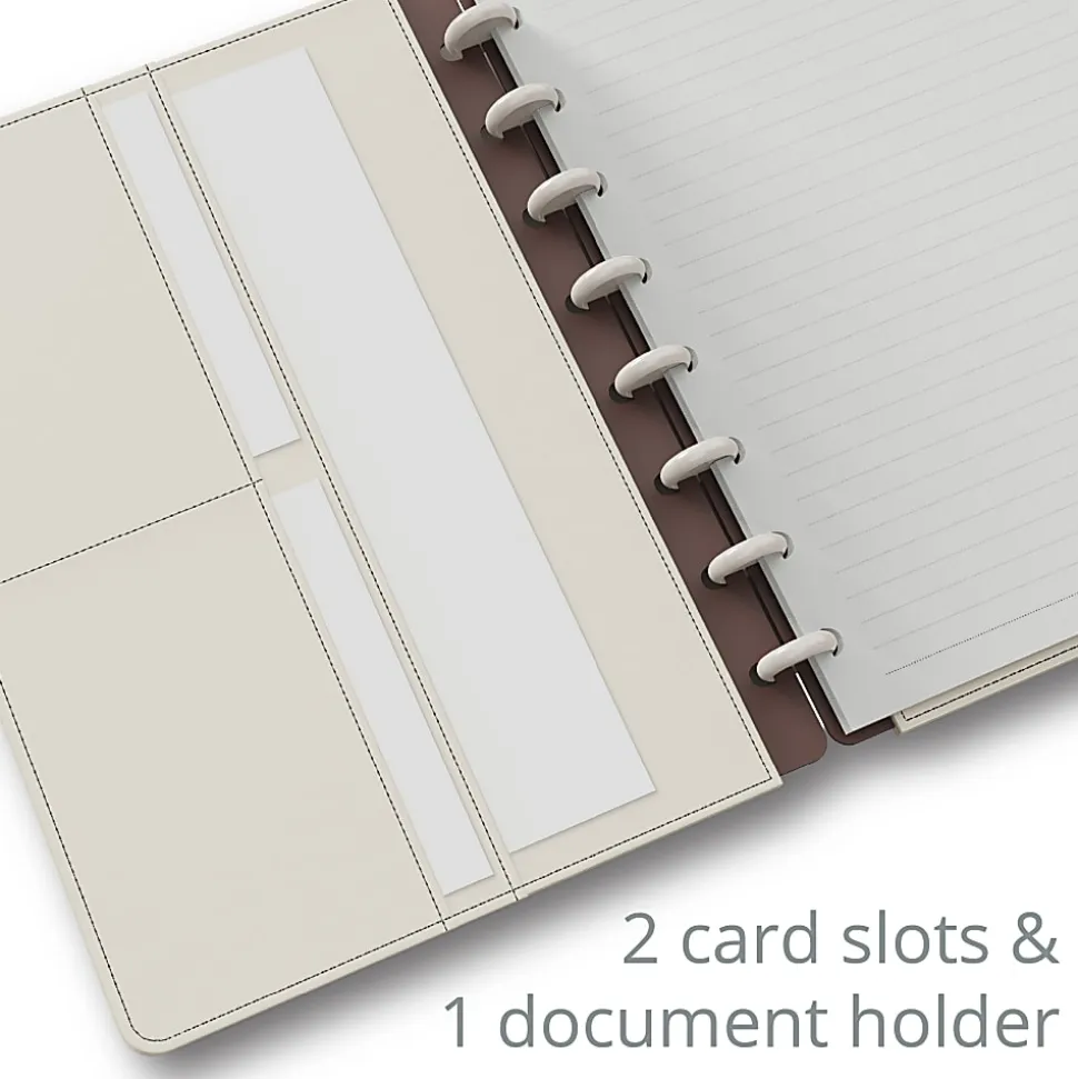 TUL® Discbound Notebook With Vegan Leather Cover, Junior Size, Narrow Ruled, 60 Sheets, Cannoli Cream