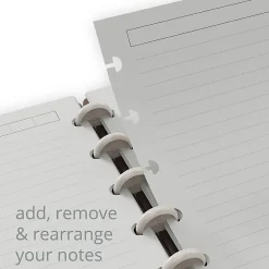 TUL® Discbound Notebook With Vegan Leather Cover, Junior Size, Narrow Ruled, 60 Sheets, Cannoli Cream