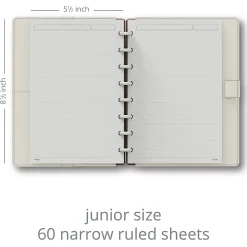 TUL® Discbound Notebook With Vegan Leather Cover, Junior Size, Narrow Ruled, 60 Sheets, Cannoli Cream