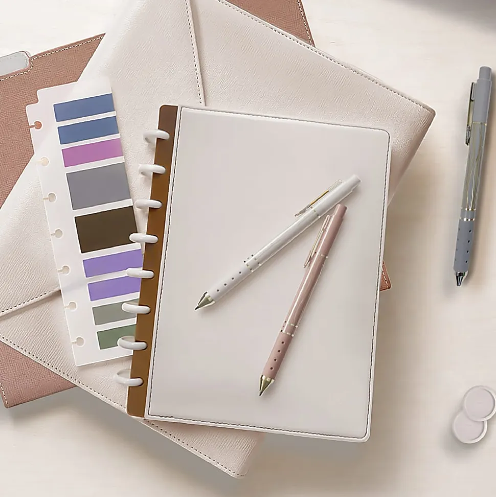 TUL® Discbound Notebook With Vegan Leather Cover, Junior Size, Narrow Ruled, 60 Sheets, Cannoli Cream