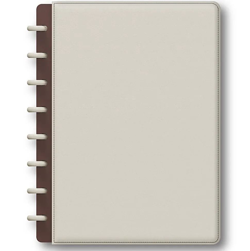 TUL® Discbound Notebook With Vegan Leather Cover, Junior Size, Narrow Ruled, 60 Sheets, Cannoli Cream