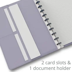 TULĀ® Discbound Notebook With Vegan Leather Cover, Letter Size, Narrow Ruled, 60 Sheets, Lavender Mist/Lines
