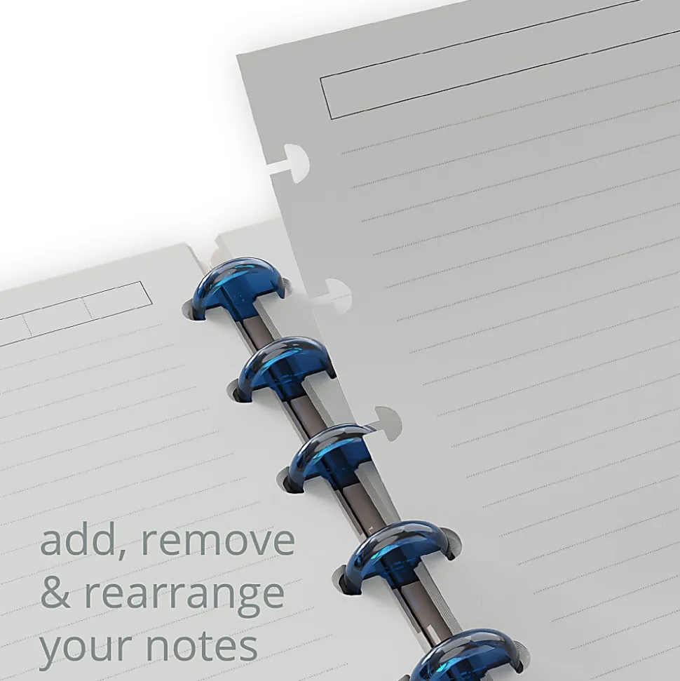 TUL® Discbound Notebook With Vegan Leather Cover, Junior Size, Narrow Ruled, 60 Sheets, Lavender Mist/Lines