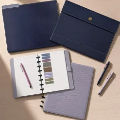 TUL® Discbound Notebook With Vegan Leather Cover, Junior Size, Narrow Ruled, 60 Sheets, Lavender Mist/Lines