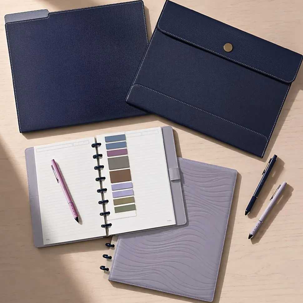 TUL® Discbound Notebook With Vegan Leather Cover, Junior Size, Narrow Ruled, 60 Sheets, Lavender Mist/Lines