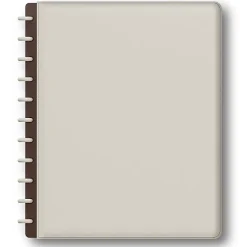 TULĀ® Discbound Notebook With Vegan Leather Cover, Letter Size, Narrow Ruled, 60 Sheets, Cannoli Cream