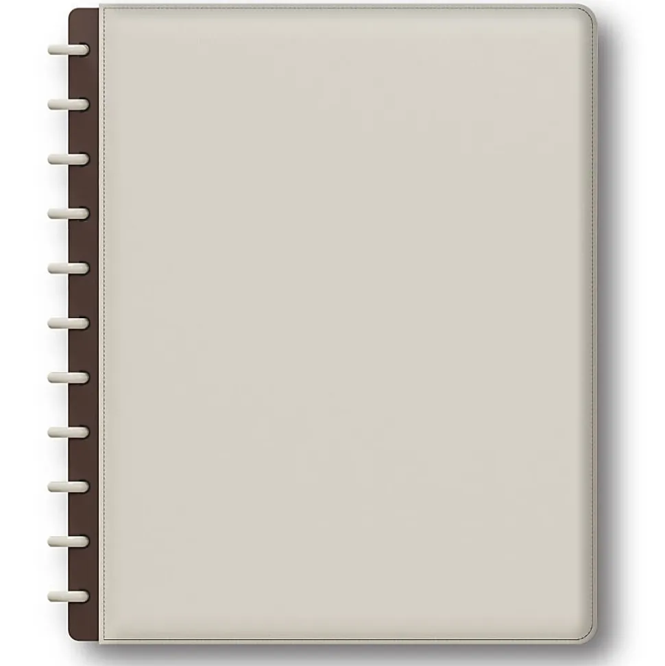 TUL® Discbound Notebook With Vegan Leather Cover, Letter Size, Narrow Ruled, 60 Sheets, Cannoli Cream