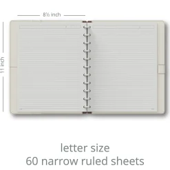 TUL® Discbound Notebook With Vegan Leather Cover, Letter Size, Narrow Ruled, 60 Sheets, Cannoli Cream
