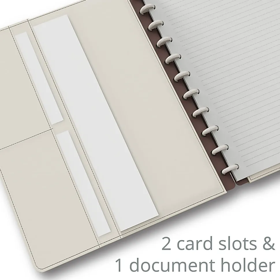 TUL® Discbound Notebook With Vegan Leather Cover, Letter Size, Narrow Ruled, 60 Sheets, Cannoli Cream