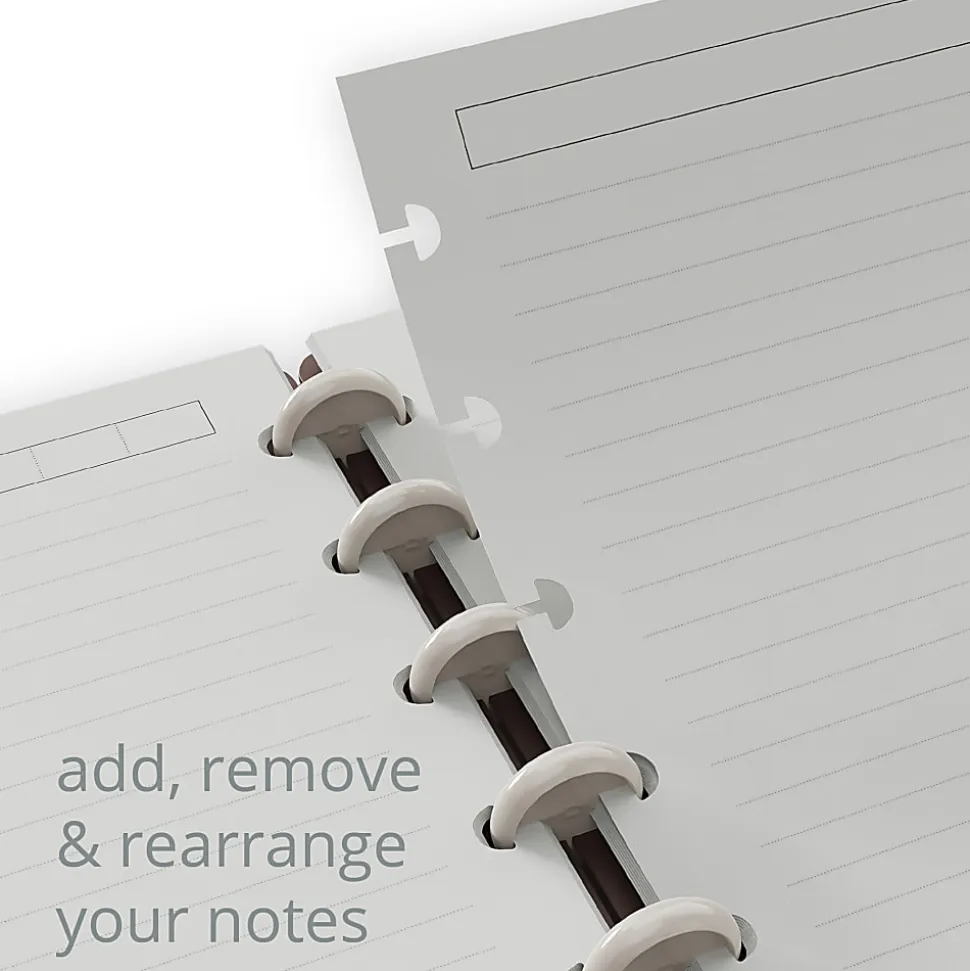 TUL® Discbound Notebook With Vegan Leather Cover, Letter Size, Narrow Ruled, 60 Sheets, Cannoli Cream
