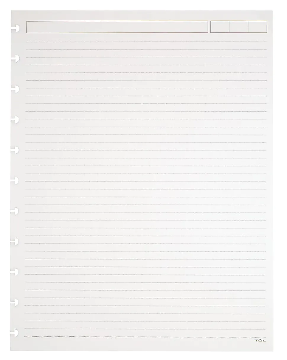 TUL® Discbound Refill Pages, 8-1/2" x 11", Narrow Ruled, Letter Size, 50 Sheets, White