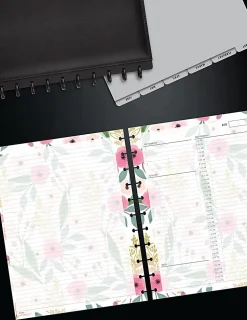 TULĀ® Discbound Undated Daily Refill Pages, Letter Size, 50 Sheets, Floral