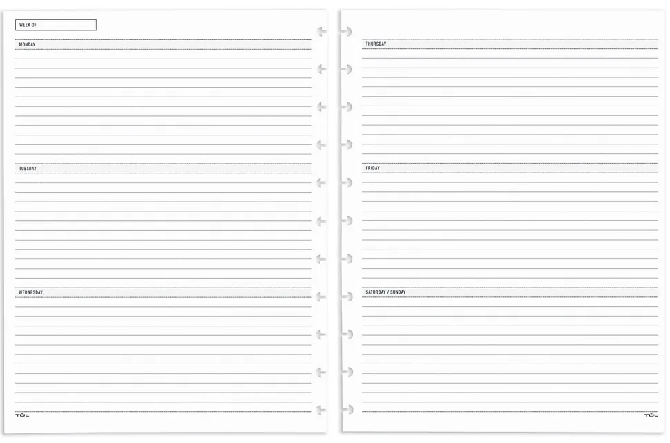 TUL® Discbound Undated Weekly/Monthly Refill Pages, Letter Size, 68 Sheets