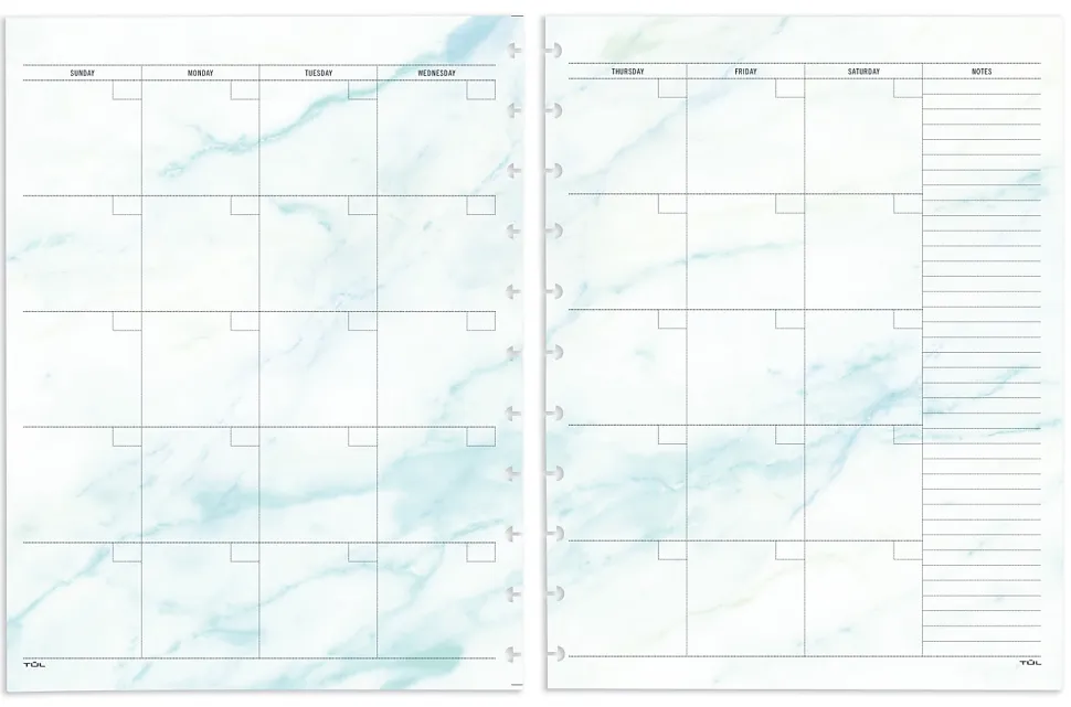 TUL® Discbound Undated Weekly/Monthly Refill Pages, Letter Size, 68 Sheets, Marble