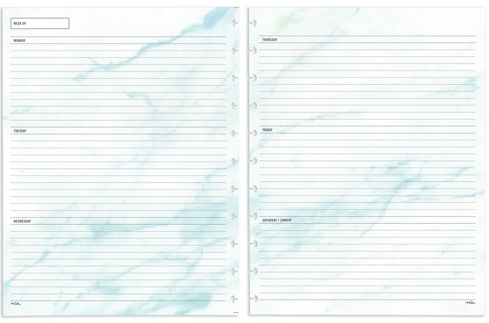 TUL® Discbound Undated Weekly/Monthly Refill Pages, Letter Size, 68 Sheets, Marble