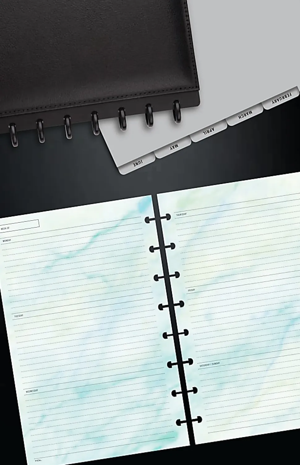 TUL® Discbound Undated Weekly/Monthly Refill Pages, Junior Size, 68 Sheets, Marble